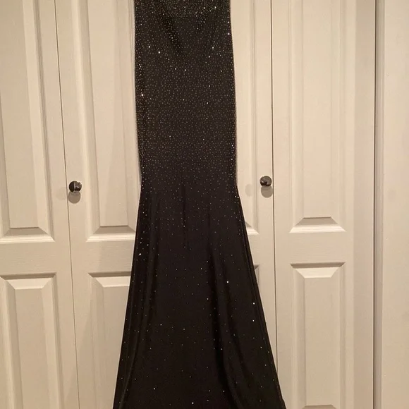 Black prom dress with silver rhinestones - Picture 5 of 10